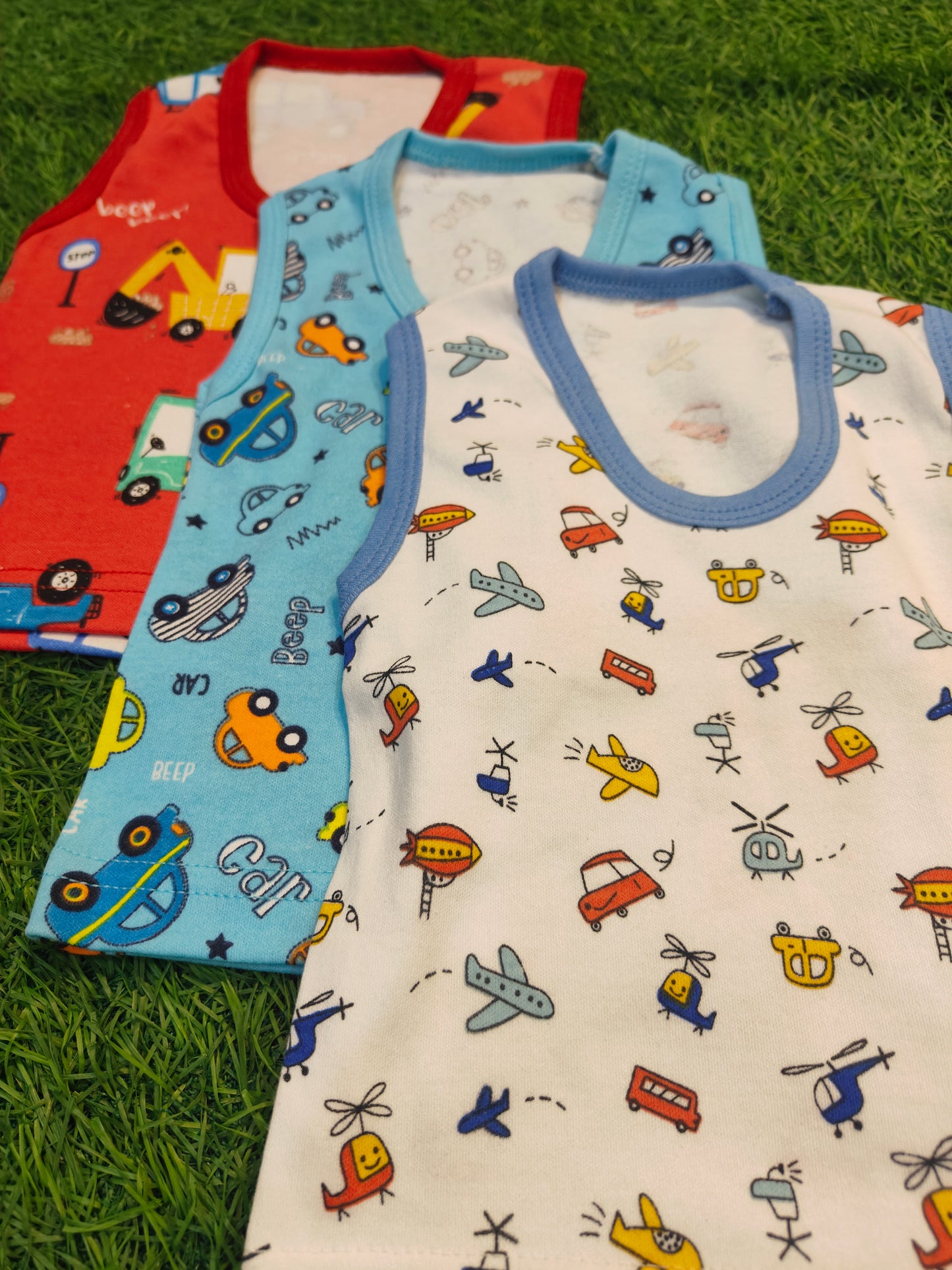 Baby summer Sleeveless Vests - Set of best 3 Soft and Breathable Tops