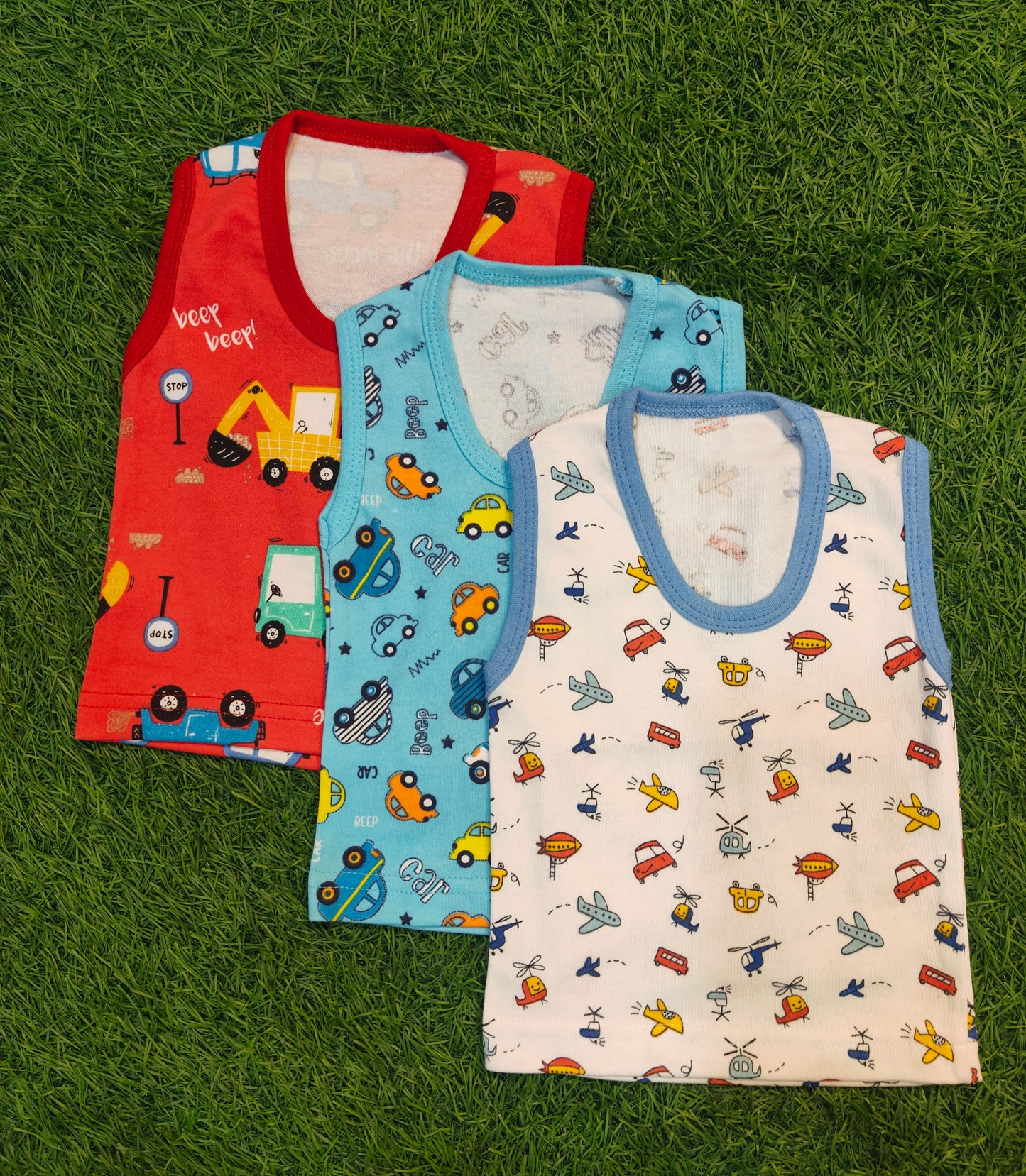 Baby summer Sleeveless Vests - Set of best 3 Soft and Breathable Tops