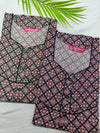 Combo Pack of 2 Printed Nighties with Side Pockets - Free Size (Up to XXL)