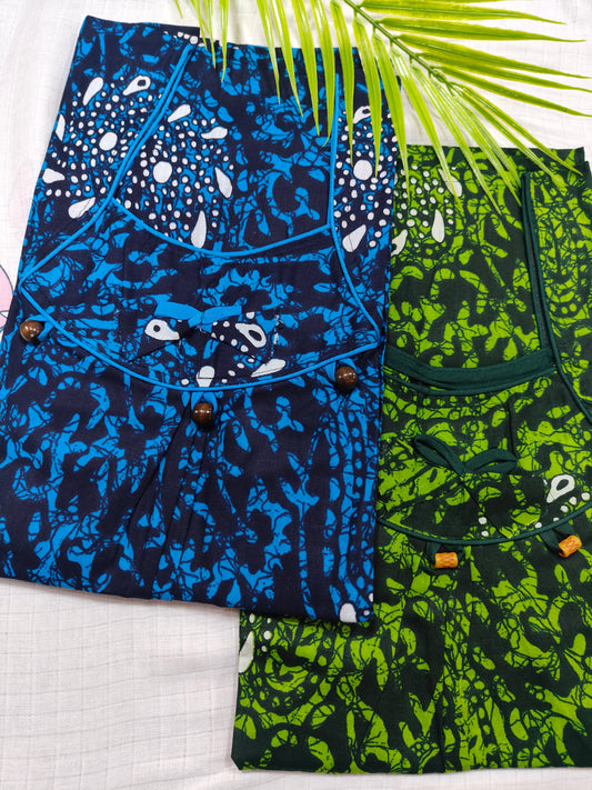 Combo Pack of 2 Printed Nighties with Side Pockets - Free Size (Up to XXL)