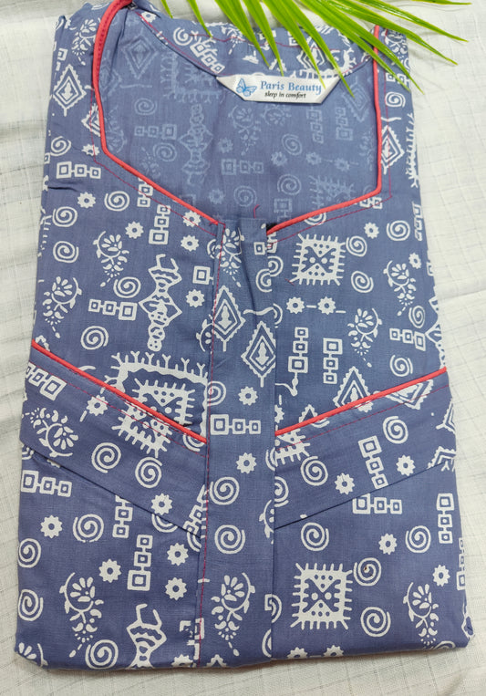 Feeding Cotton Nighty with Side Zips upto XXl(free size)