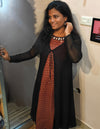 Festive Black Overcoat Kurti with Mirror Work – Diwali Special Edition.