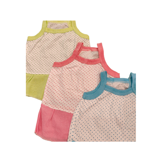 3 Pack Dotted Frock - Cotton