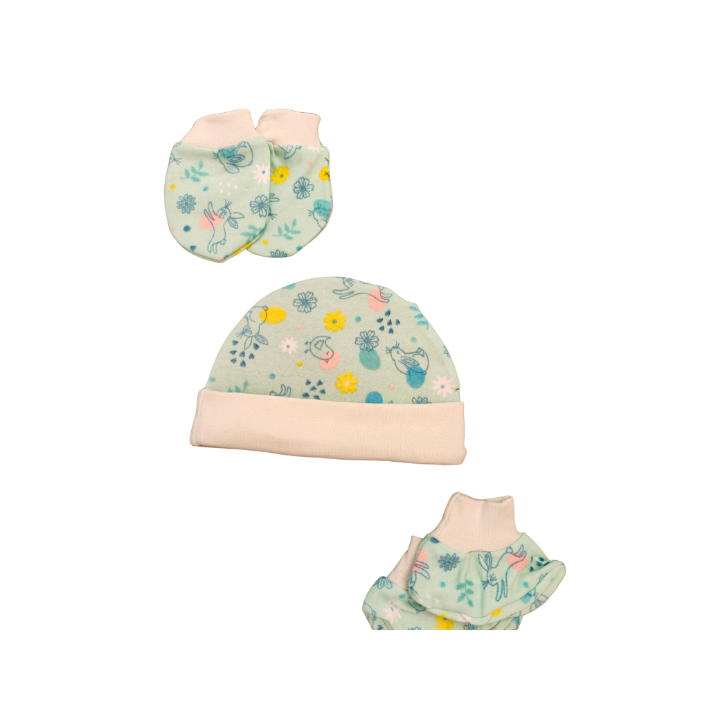 Cap Mitten Set - Nature's Charm Print