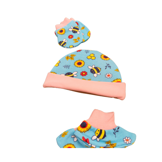 Cap Mitten Set - Bee