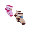 Socks Pack Of 2 Pairs- Pink ,Brown