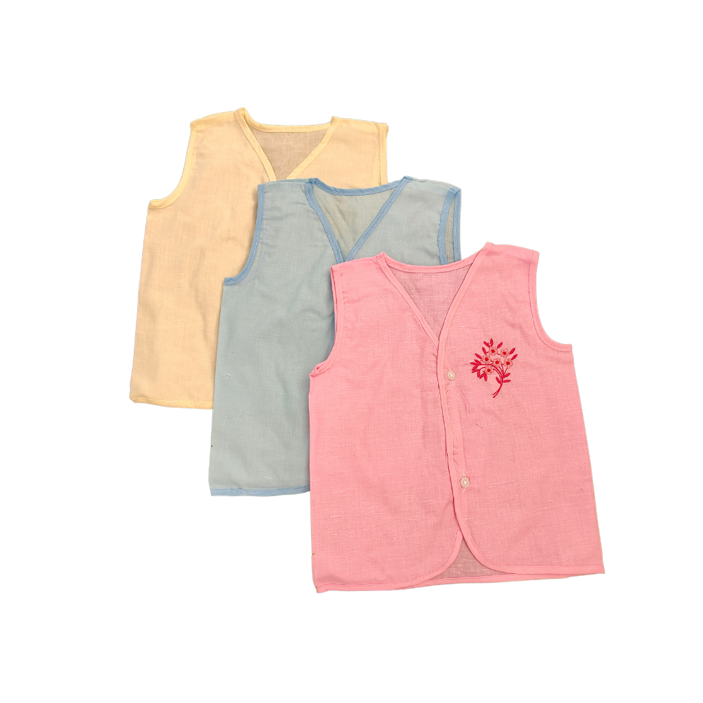 3 Pack Buttoned Cotton Jabla