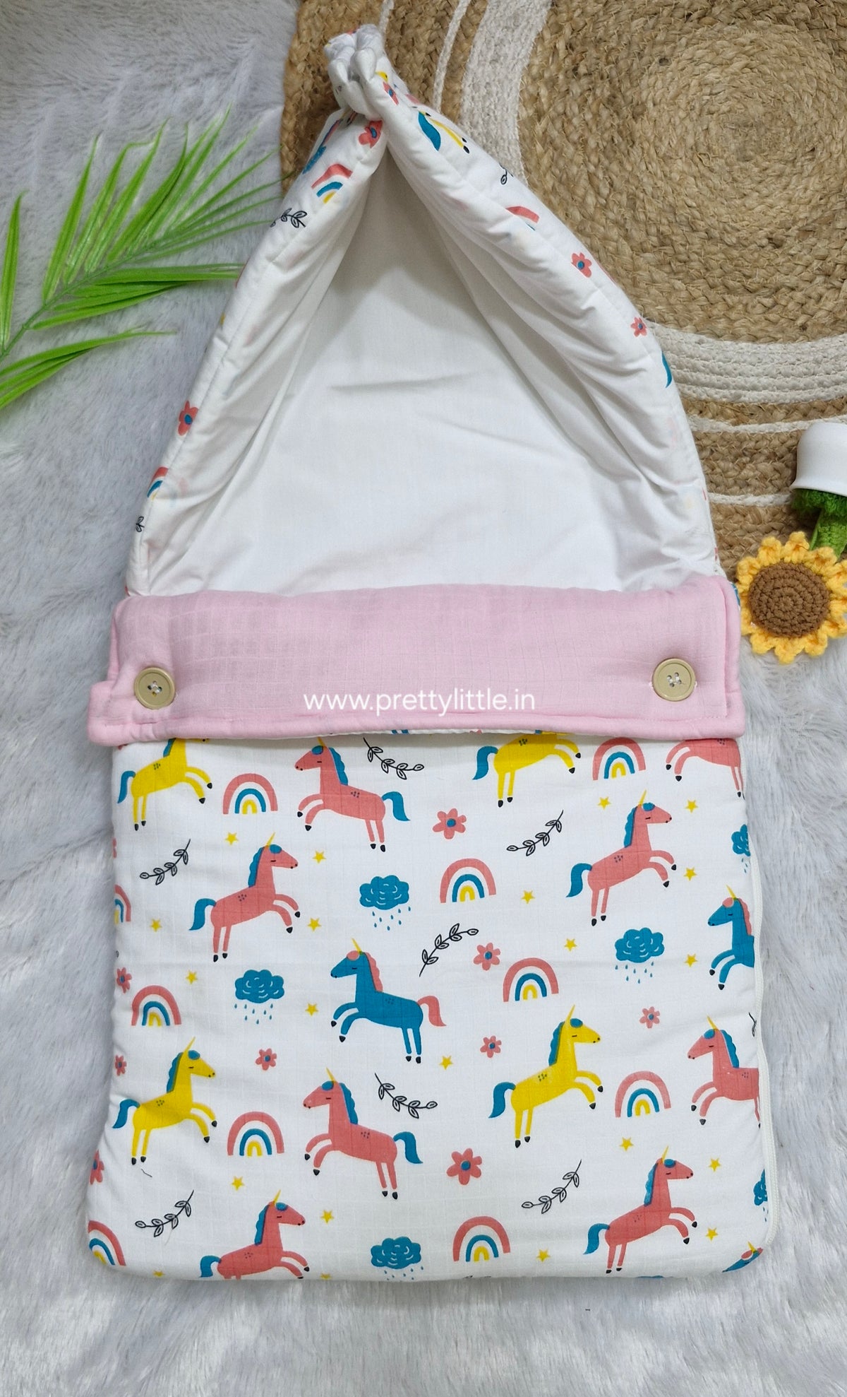 Premium Muslin Baby Sleeping Bag โ Soft & Breathable Newborn Wrap