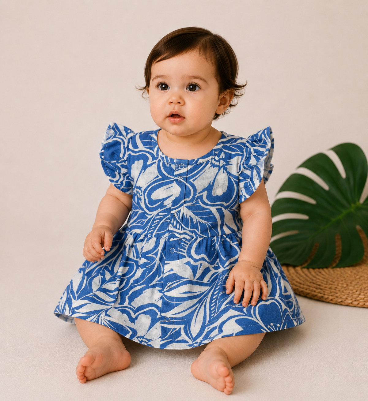 Pretty Little cloud Muslin Baby Frock | 0–2 Years | Soft & Breathable