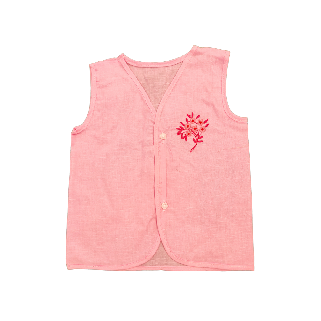 Buttoned Cotton Jabla - Pink