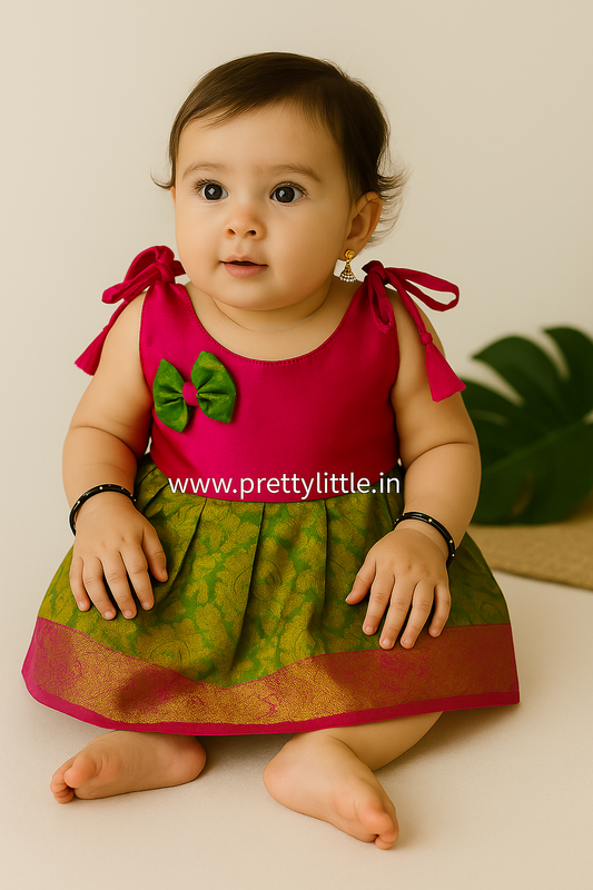 Cute Baby pattu Frock (0-6M)