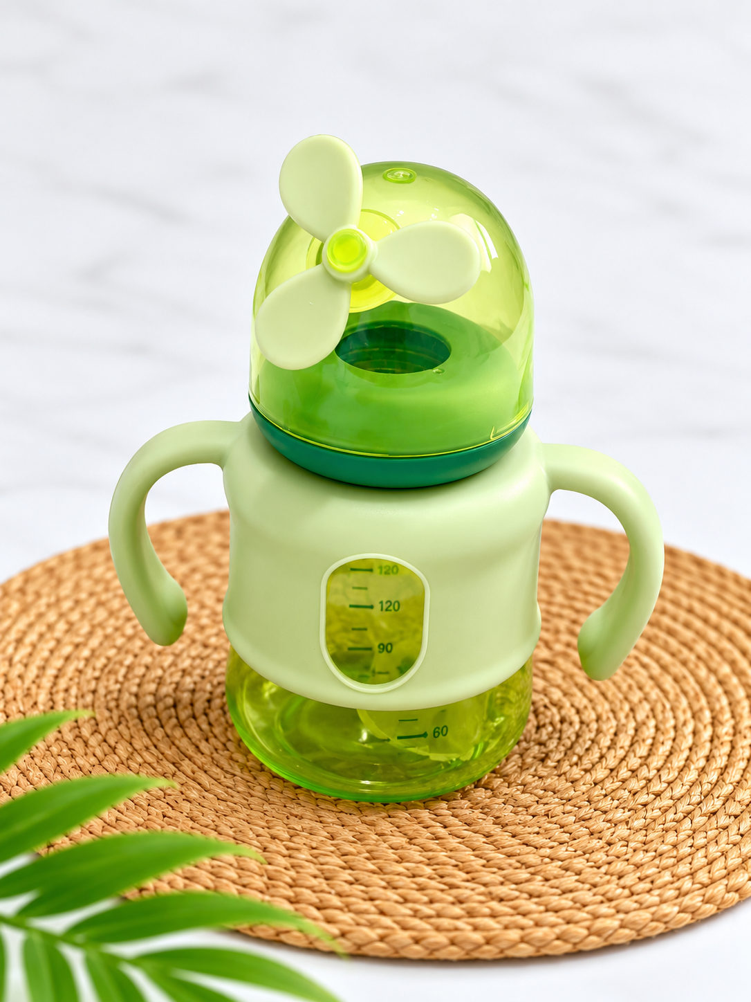 Baby Sippy Cup with Handles & Fan Design