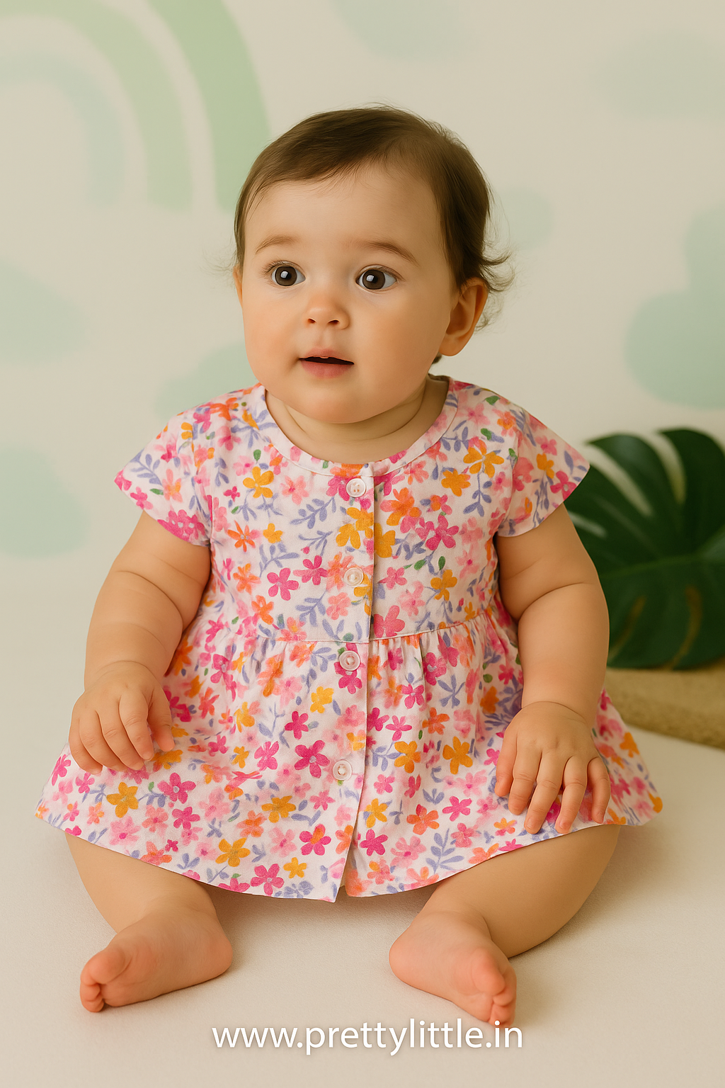 Pretty Little cutest Muslin Baby Frock | 0–2 Years | Soft & Breathable