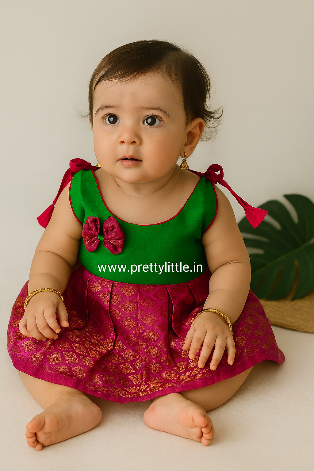 Cute Baby pattu Frock (0-6M)