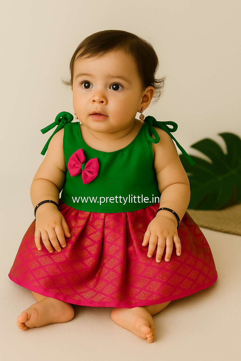 Cute Baby pattu Frock (0-6M)