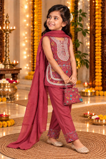 Aaradhya Festive Embroidered Sharara Set – 2 to 4 Years