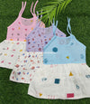Color cotton with muslin knot frock combo pack (best 3 dispatched)(0-3m)