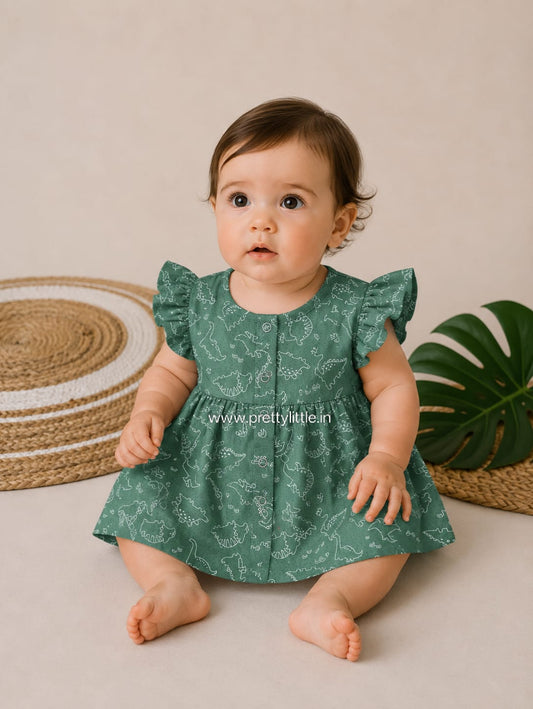 Pretty Little cloud Muslin Baby Frock | 0–2 Years | Soft & Breathable