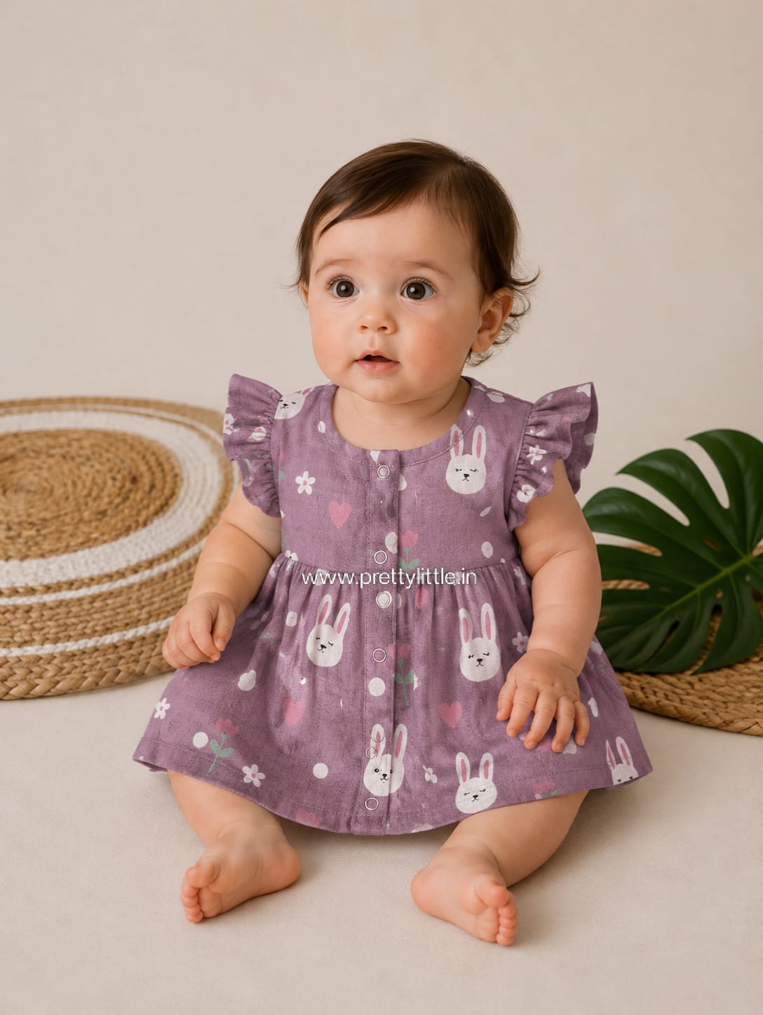 Pretty Little cloud Muslin Baby Frock | 0–2 Years | Soft & Breathable