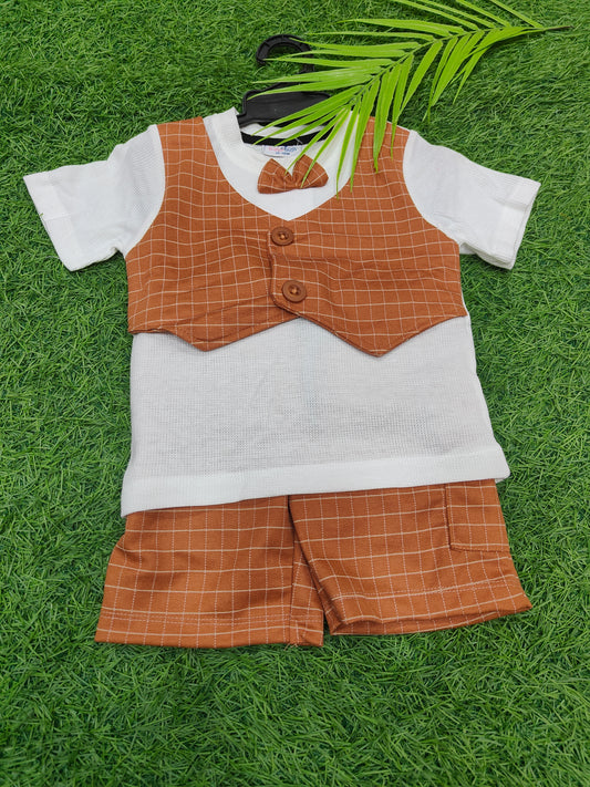 Bow Boys' T-Shirt & Trousers Set - Stylish & Comfortable