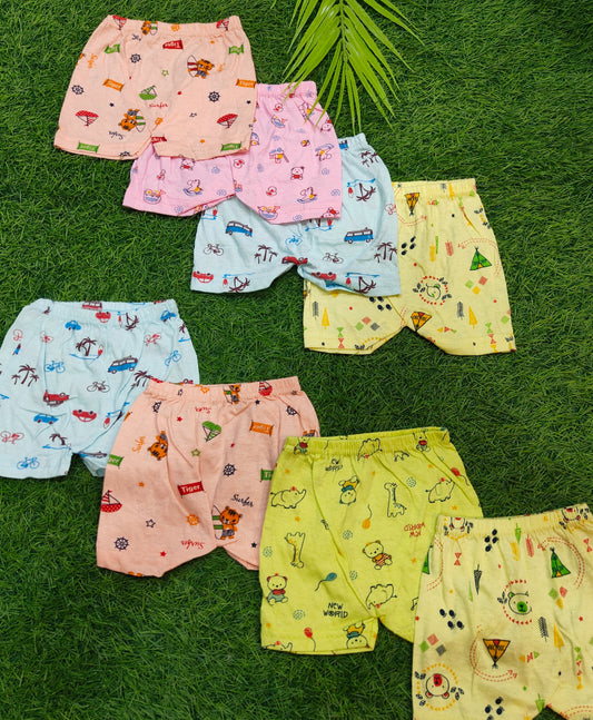 Baby Cotton Shorts (Trousers)- Pack of 8 (0-6 Months)