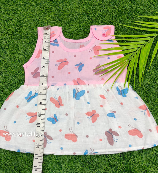 Muslin color cotton frock combo pack (best 5 dispatched)(0-6M)