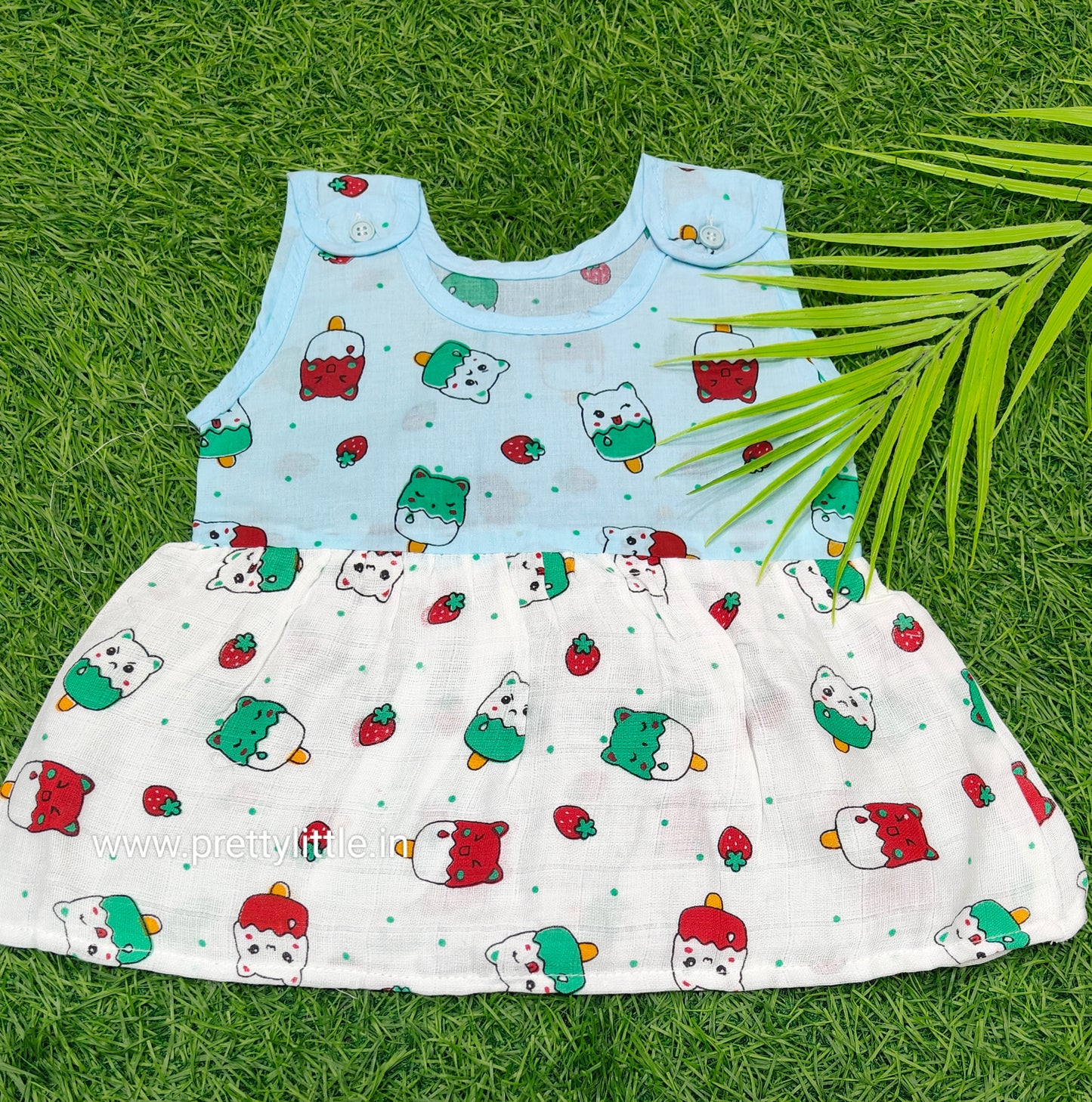 Muslin color cotton frock combo pack (best 5 dispatched)(0-6M)