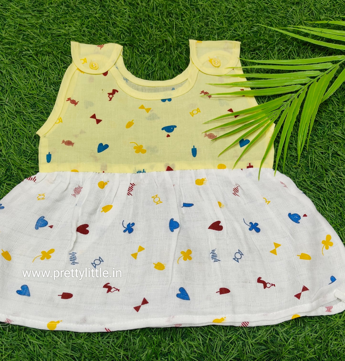 Muslin color cotton frock combo pack (best 5 dispatched)(0-6M)