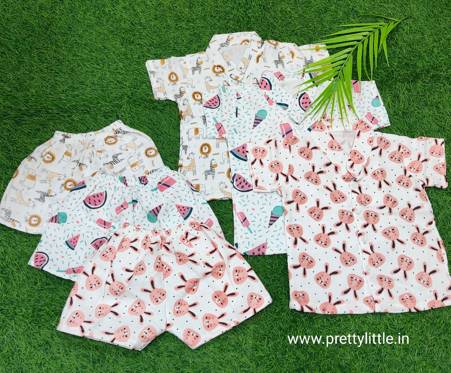 PureHug Muslin combo Summer Collar Set – Lightweight Love for Little Ones (0-18M)(best 3 dispatched)