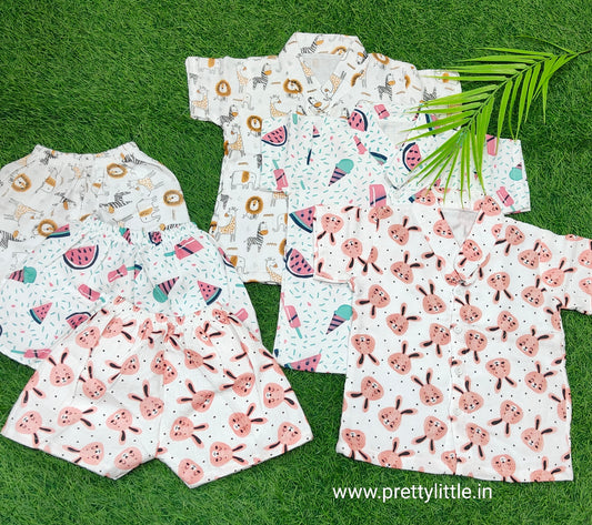 PureHug Muslin combo Summer Collar Set – Lightweight Love for Little Ones (0-18M)(best 3 dispatched)