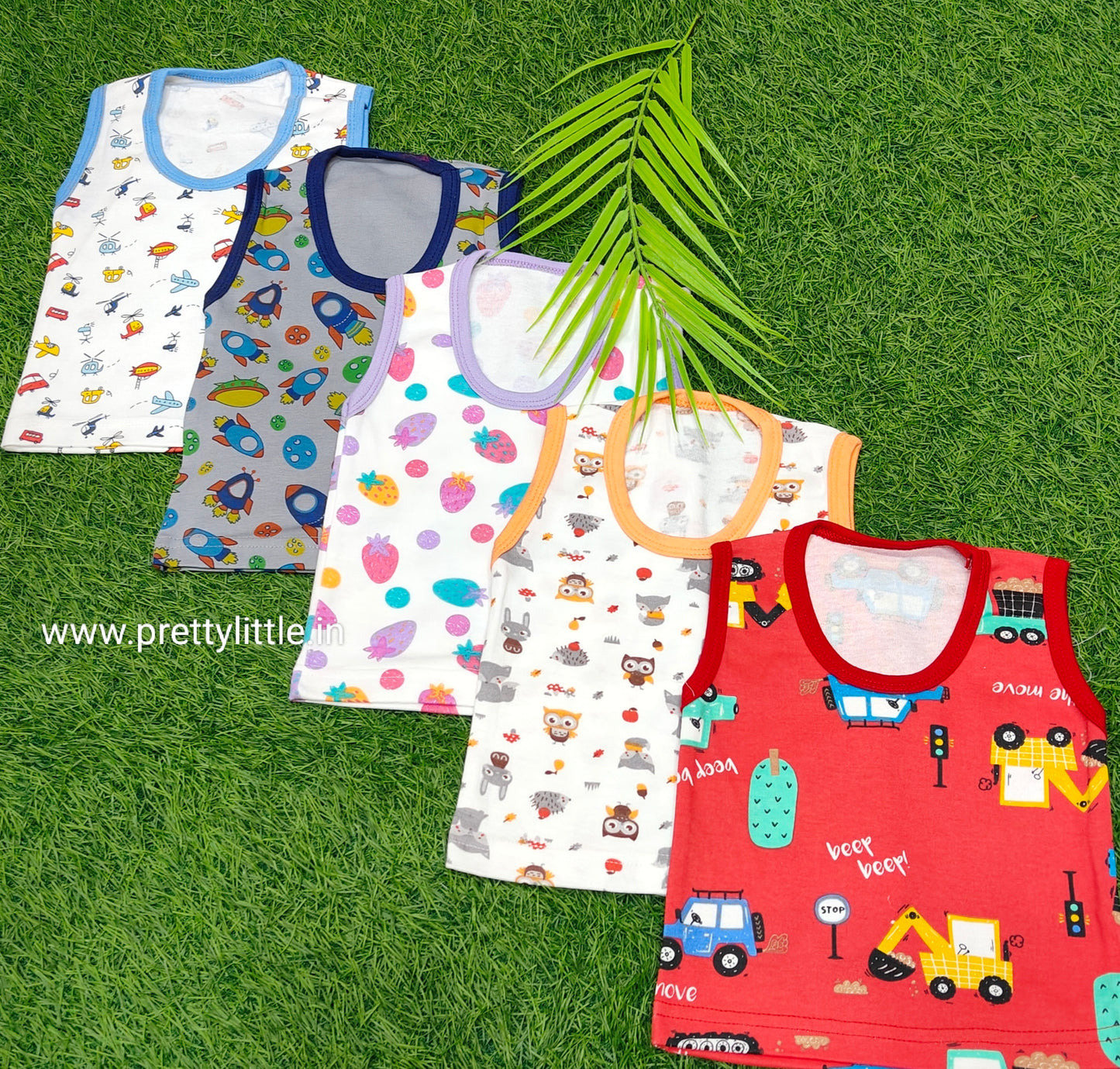 Comfy Tots Cotton Sleeveless Vest value Pack (pack of 5) – 0-2 Years