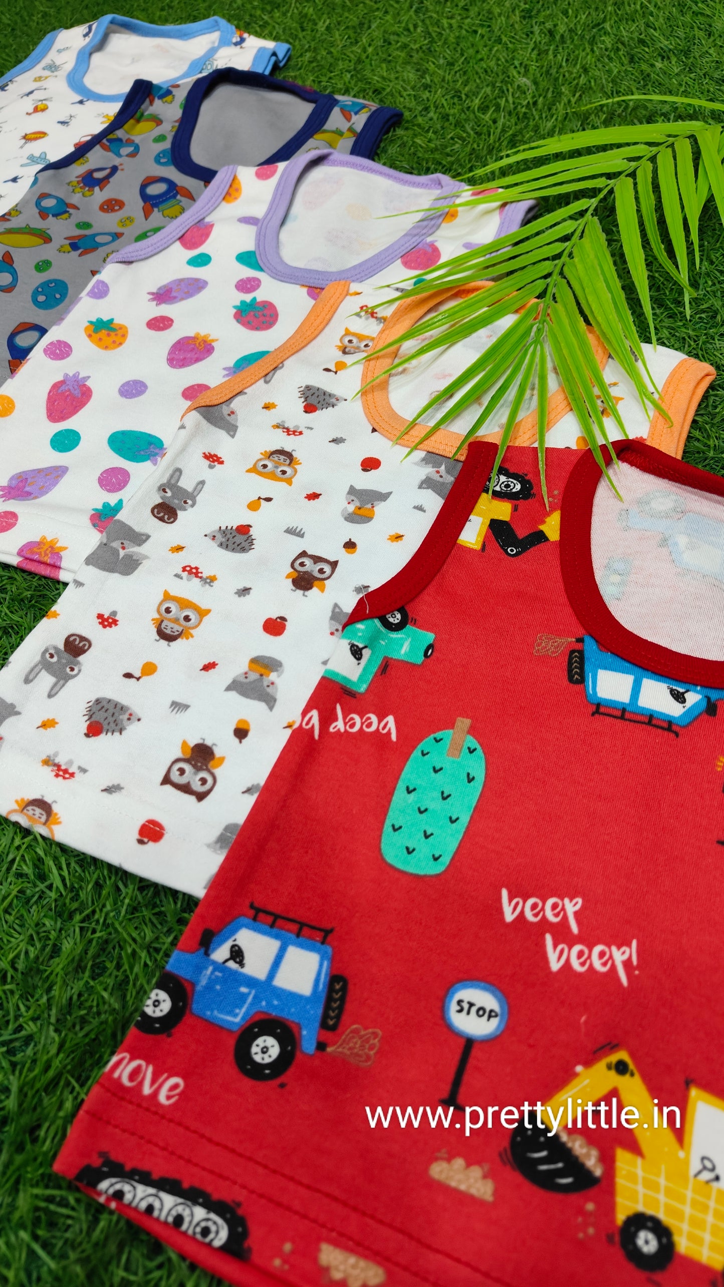 Comfy Tots Cotton Sleeveless Vest value Pack (pack of 5) – 0-2 Years