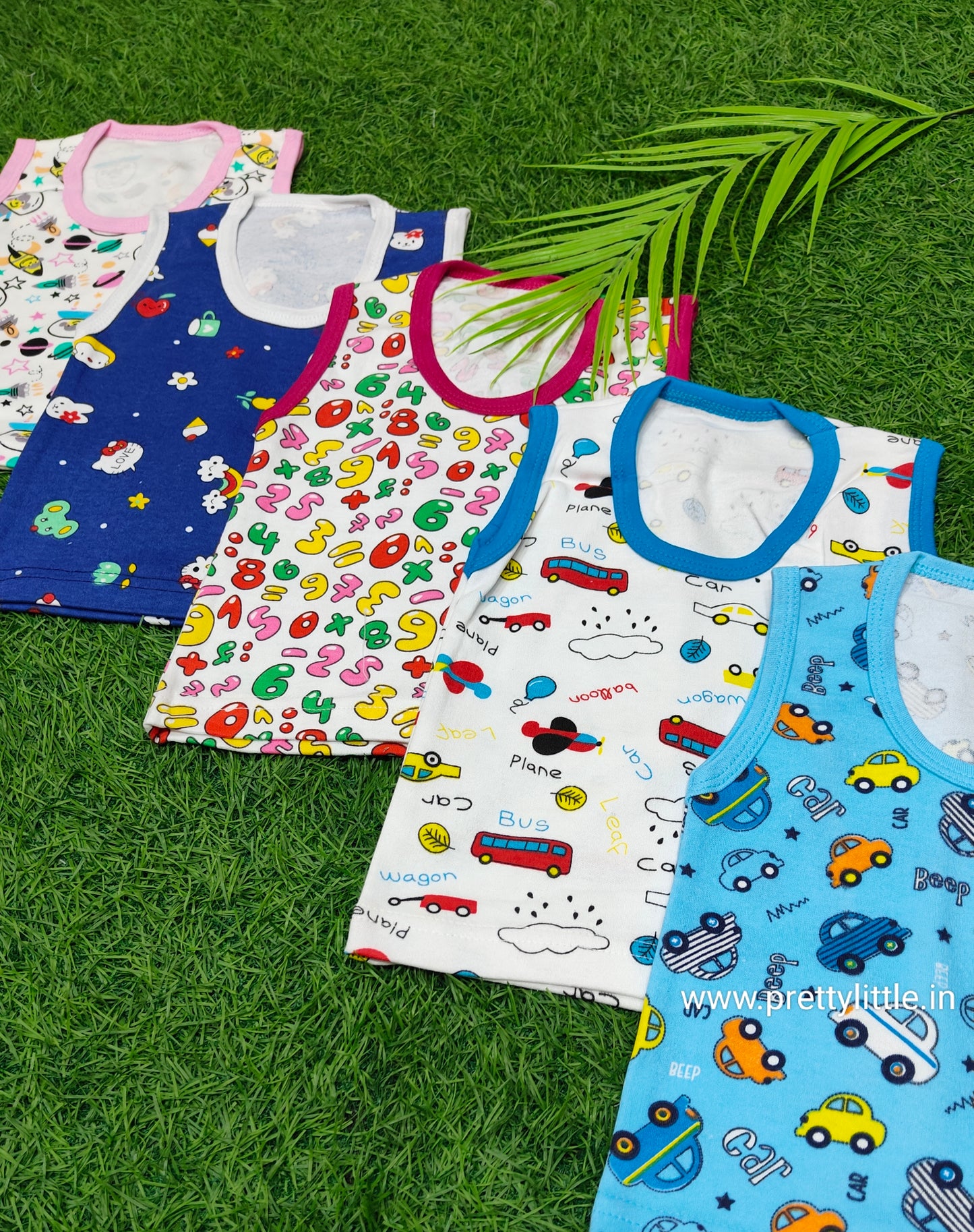 Comfy Tots Cotton Sleeveless Vest value Pack (pack of 5) – 0-2 Years
