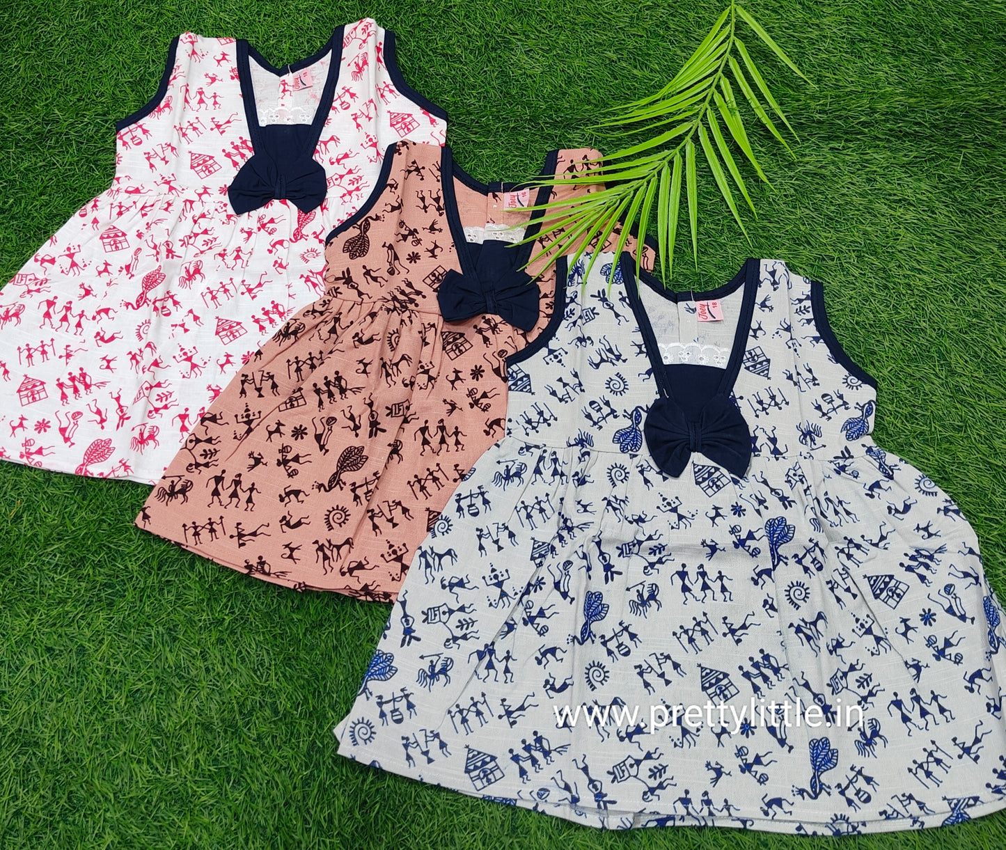 Combo summer Cotton v neck bow Frock – Stylish & Comfortable (best 3 dispatched)