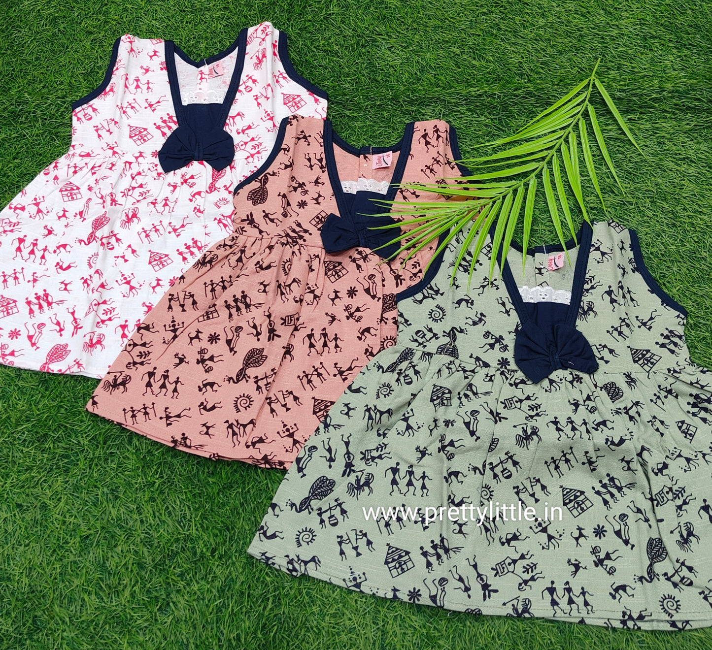 Combo summer Cotton v neck bow Frock – Stylish & Comfortable (best 3 dispatched)