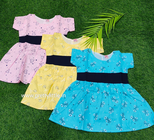 Combo summer Cotton belt model Frock – Stylish & Comfortable (best 3 dispatched)