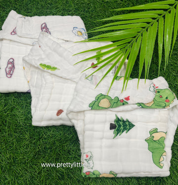Muslin Diaper Nappy Combo Pack (Set of 5) (best 5 dispatched )- Soft, Breathable, and Reusable for Newborns