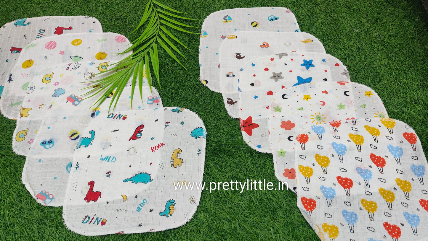 Regular Muslin Cloth Nappy non padded Combo Pack (Set of 5) (best 5 dispatched )- Soft, Breathable, and Reusable