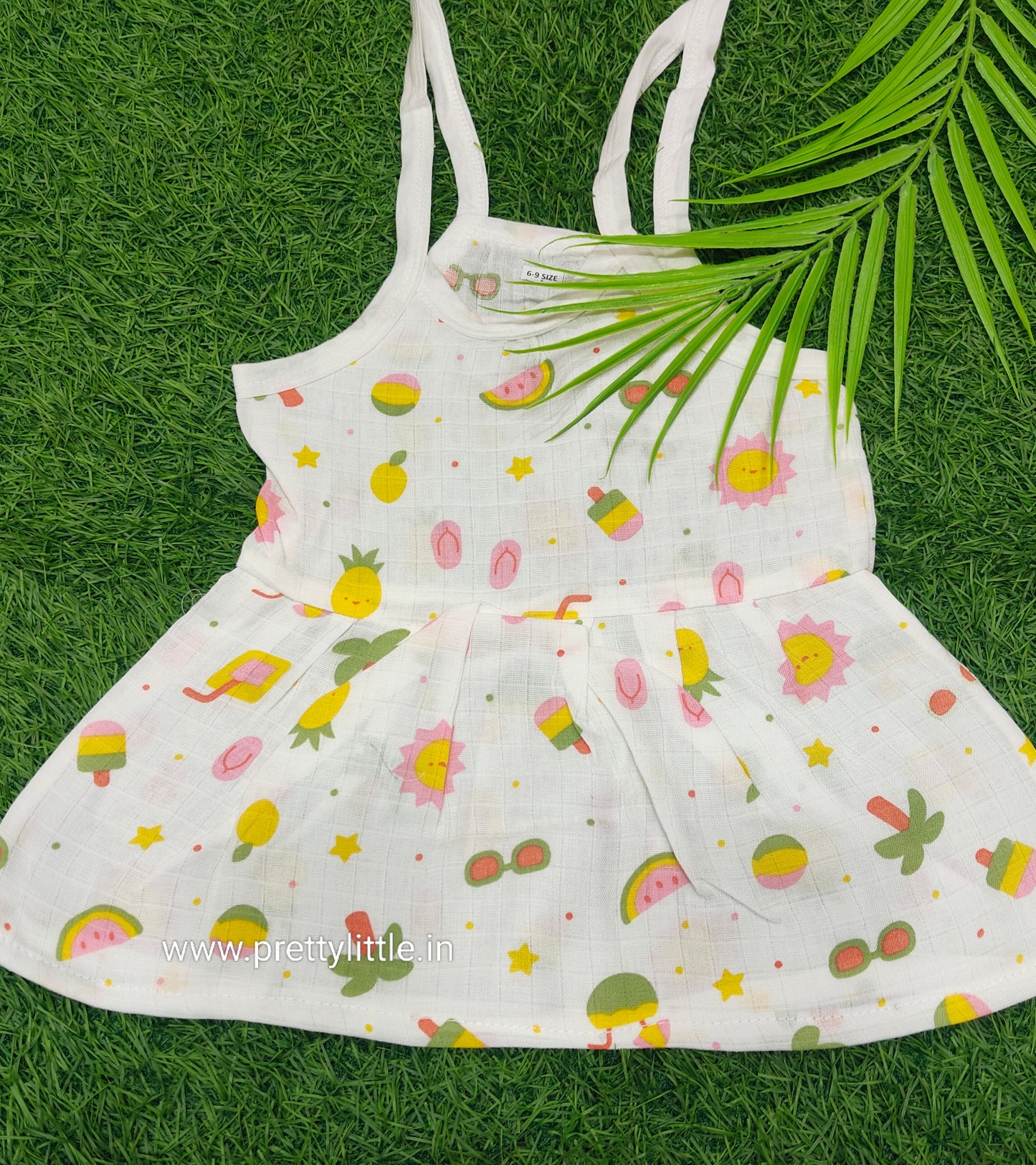 (Any 5) Combo Pack of Muslin soft Top knot Frocks for Babies
