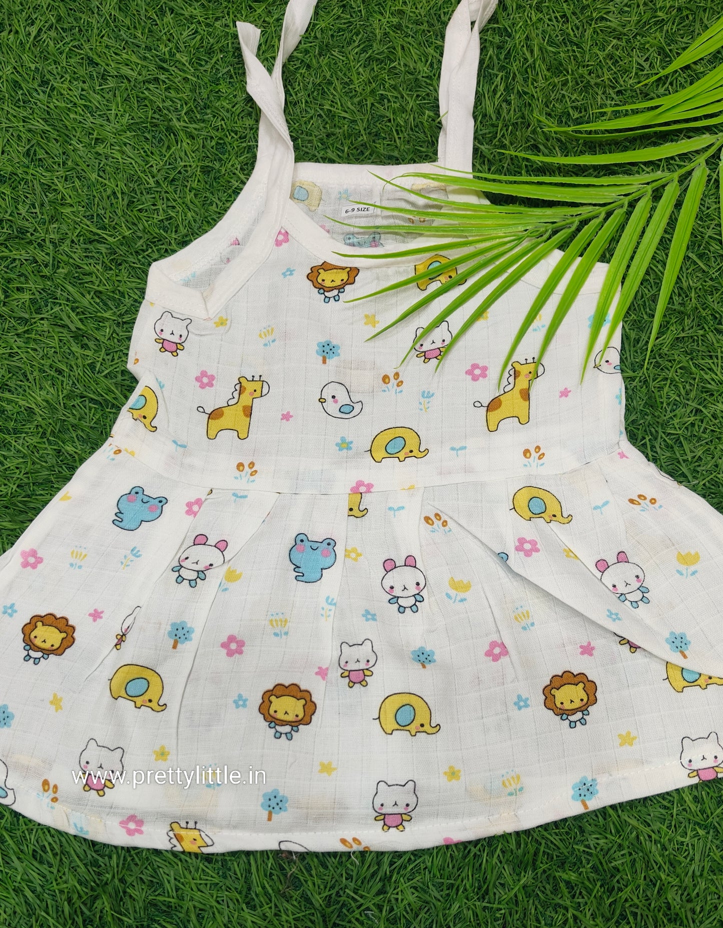 (Any 5) Combo Pack of Muslin soft Top knot Frocks for Babies