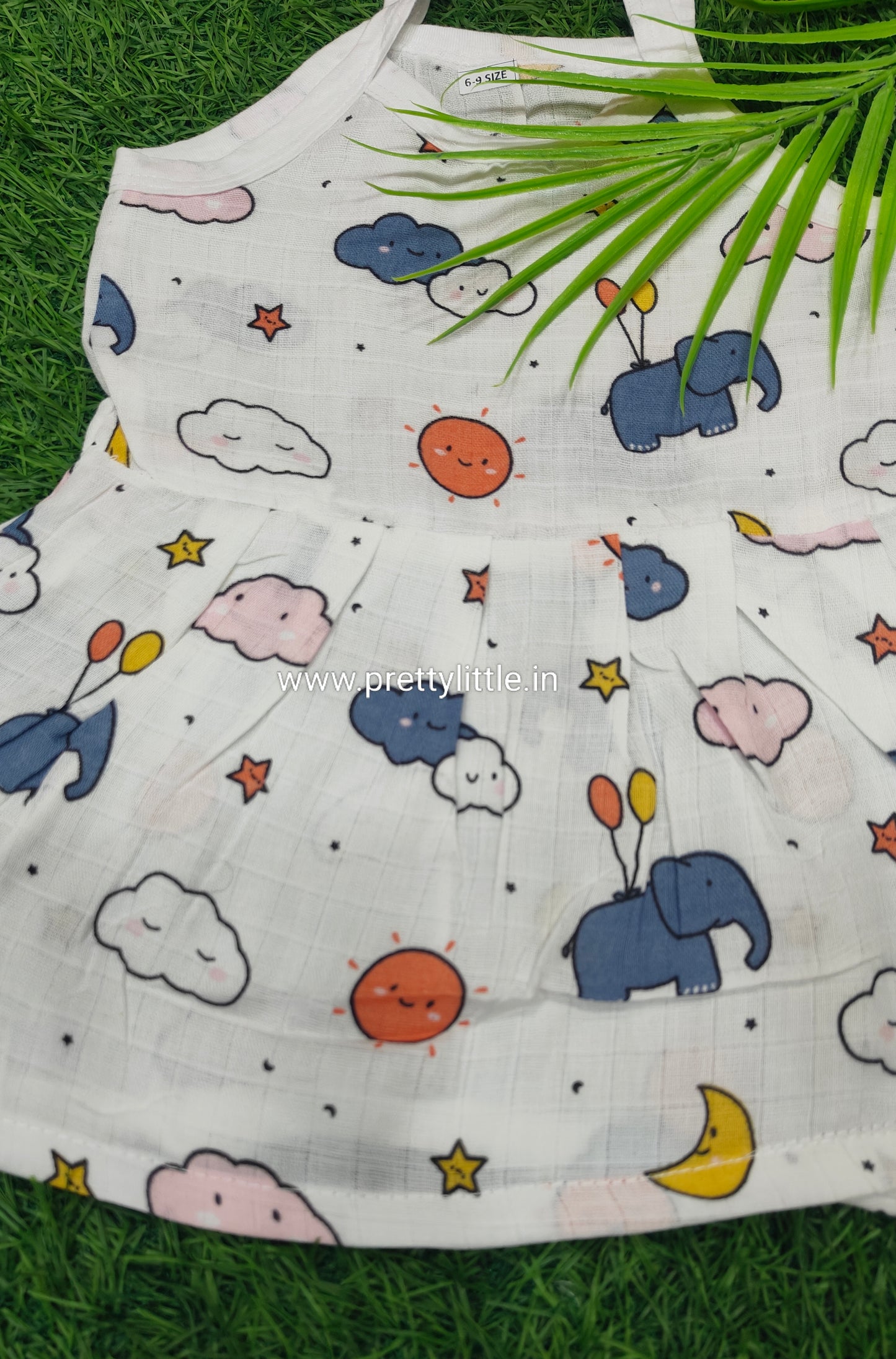 (Any 5) Combo Pack of Muslin soft Top knot Frocks for Babies