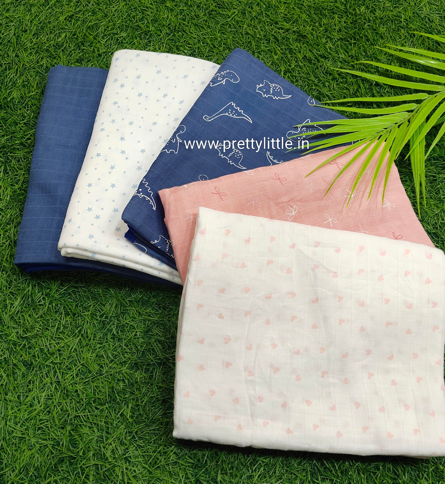 Pack of 3 Double Layer Muslin Swaddles - Soft & Breathable Cotton (Copy)