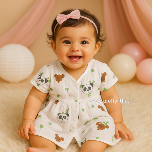 (Any 5) Combo Pack of Muslin soft Frocks for Babies