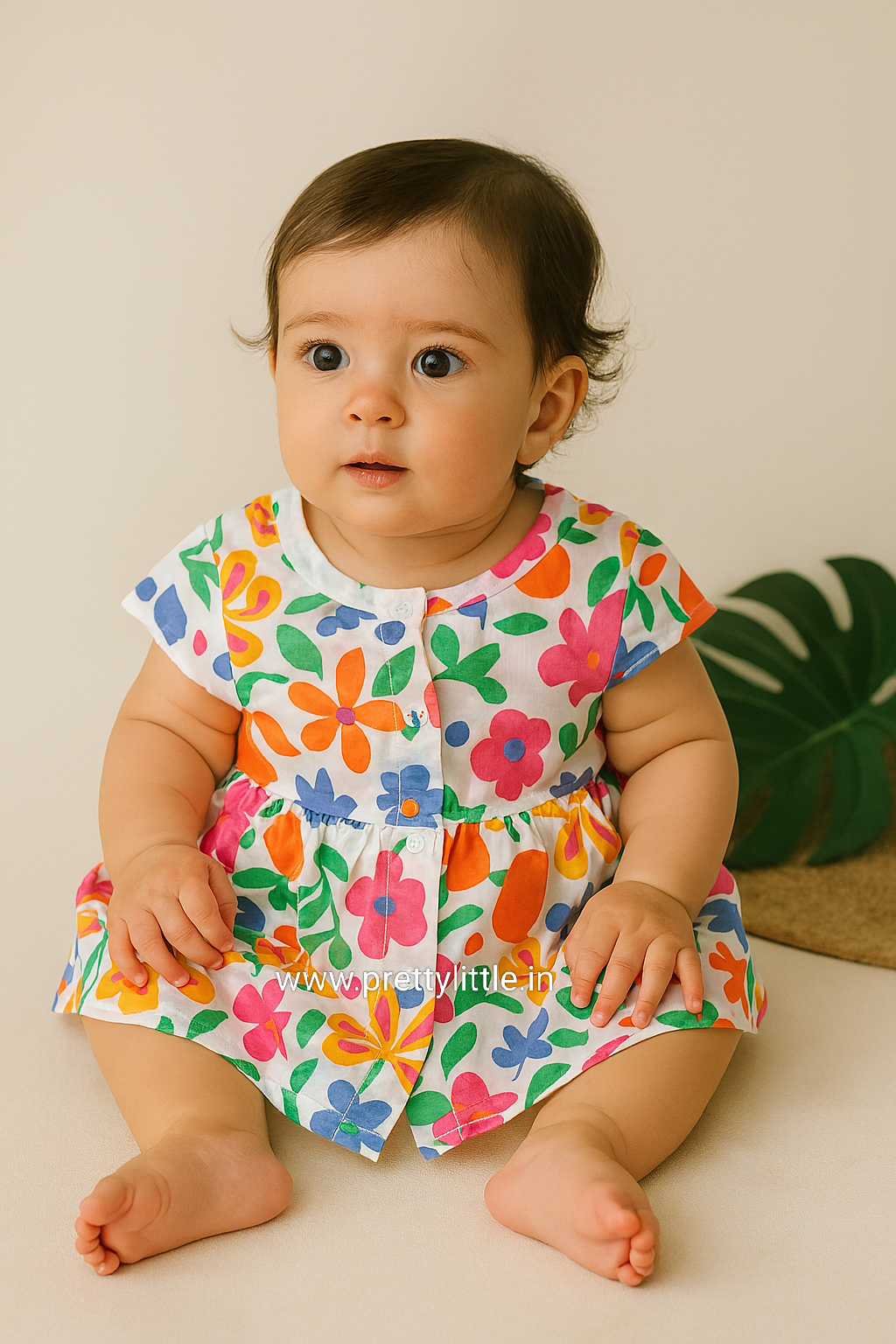 Pretty Little cutest Muslin Baby Frock | 0–2 Years | Soft & Breathable