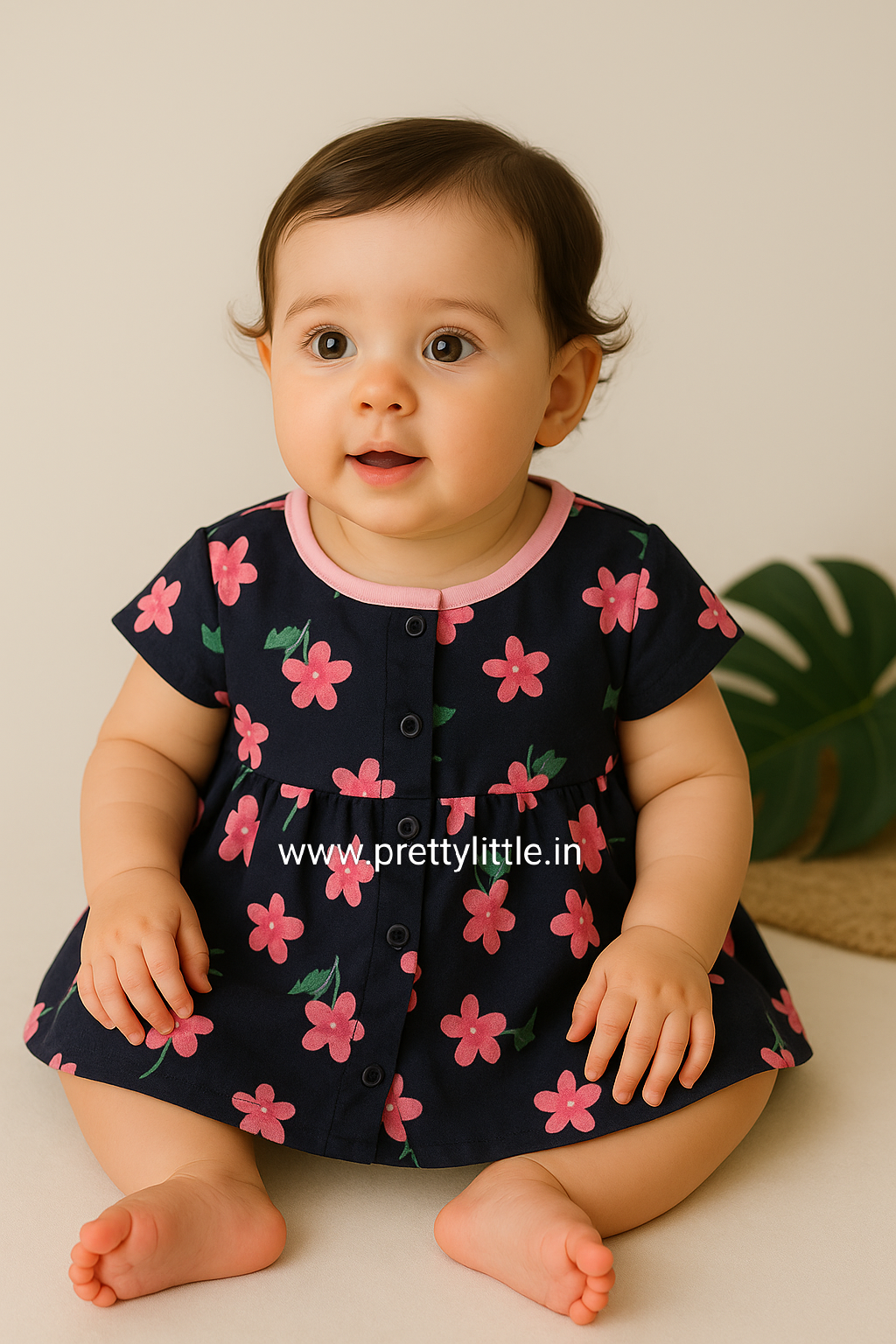 Pretty Little cutest Muslin Baby Frock | 0–2 Years | Soft & Breathable