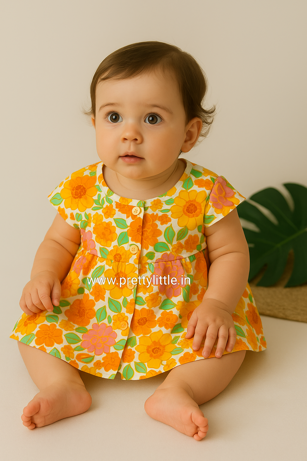 Pretty Little cutest Muslin Baby Frock | 0–2 Years | Soft & Breathable