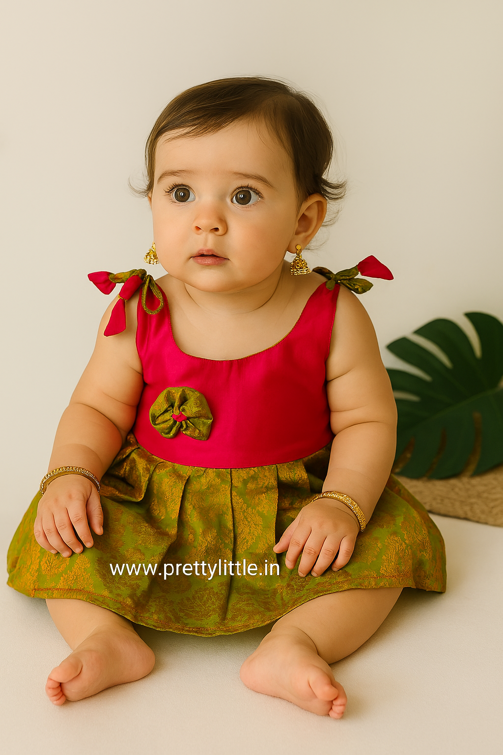 Cute Baby pattu Frock (0-6M)