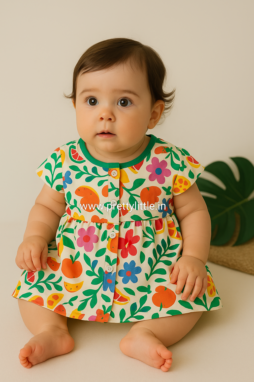 Pretty Little cutest Muslin Baby Frock | 0–2 Years | Soft & Breathable