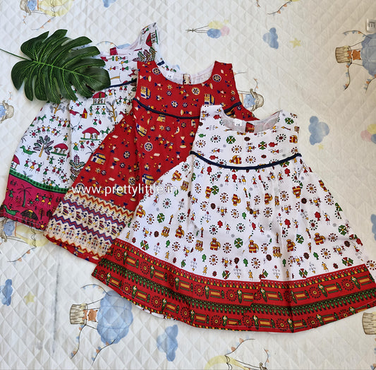 Combo Budget Cotton kalamkari Frock – Stylish & Comfortable (best 3 dispatched)