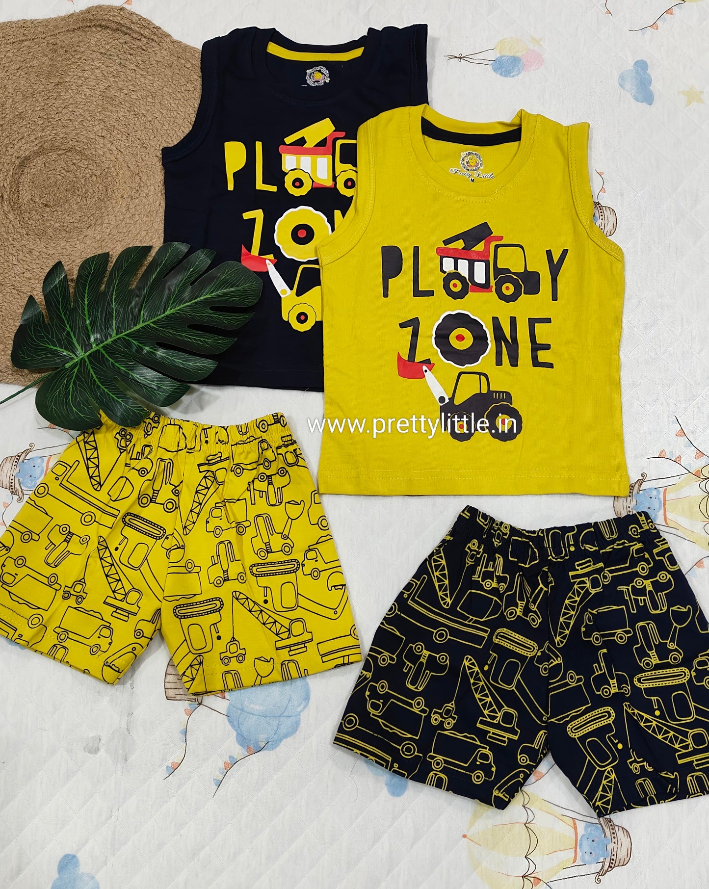Combo Play Zone Sleeveless Set for Boys | 0-2 Years | Stay Cool, Stay Cute!